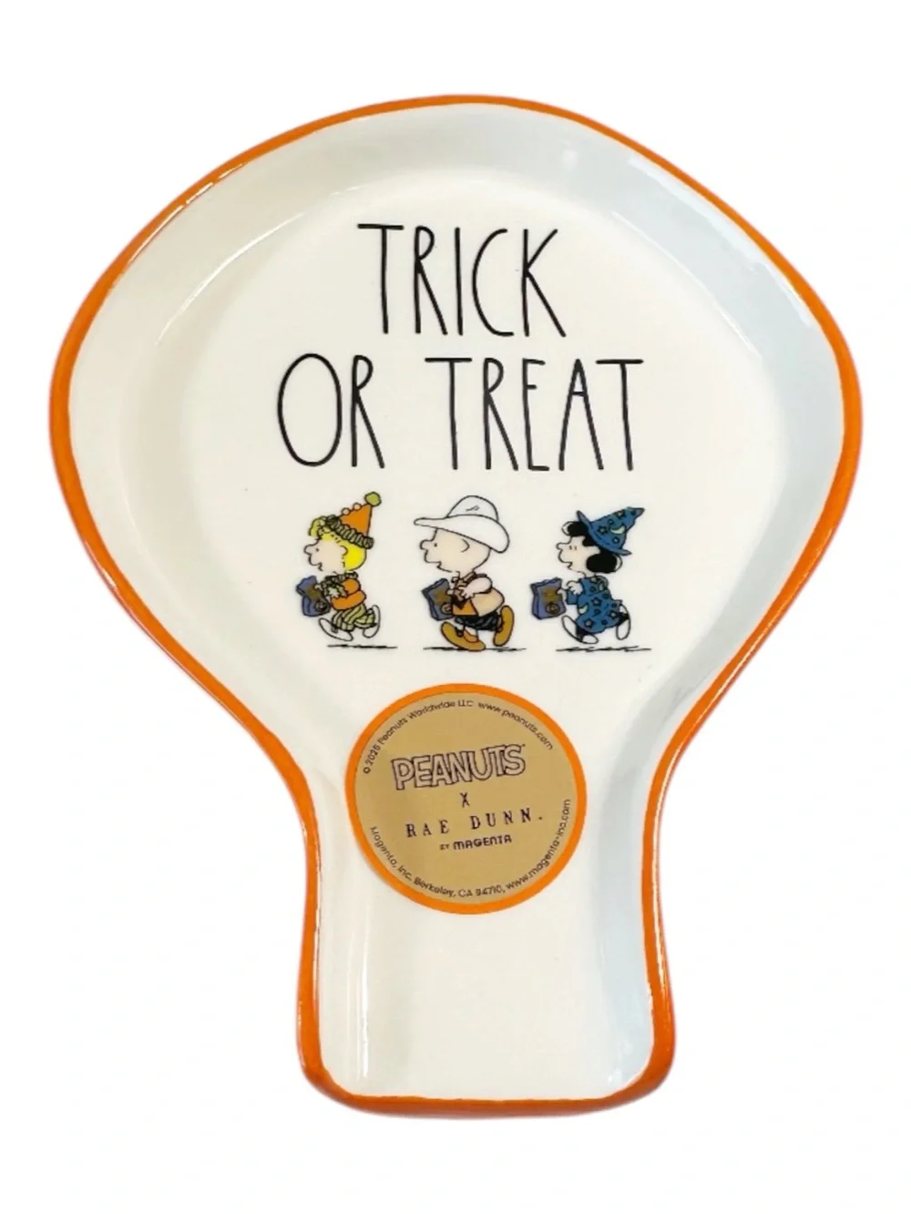 NEW Rae Dunn/Peanuts TRICK OR TREAT HALLOWEEN SPOON REST Featuring Charlie Brown